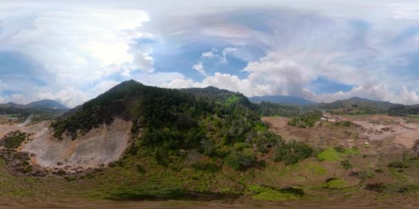 Volkanik plato Endonezya Dieng Platosu — Stok video