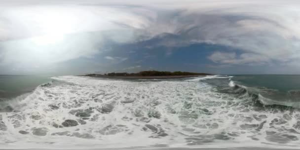 Big ocean waves vr360 — Stock Video