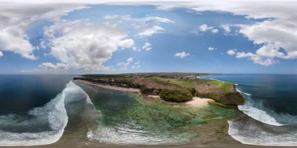 Meereslandschaft mit Strand vr360 — Stockvideo