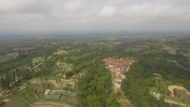 Paesaggio tropicale con terreni agricoli in montagna — Video Stock