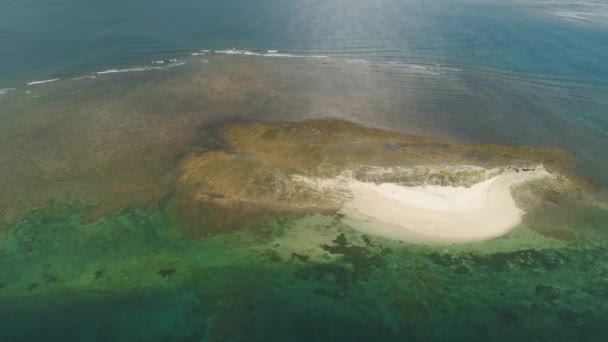 Tropikalna Wyspa Piaszczystą Plażą Widok Lotu Ptaka Piaszczysta Wyspa Krokodyla — Wideo stockowe