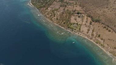 Tropikal plajlı deniz manzarası