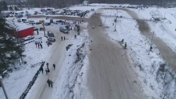 Τη Ρωσία, τις φυλές Snowmobile κατά τη χειμερινή περίοδο. Πρωτάθλημα για snowmobiles 27 Ιανουαρίου 2018 — Αρχείο Βίντεο