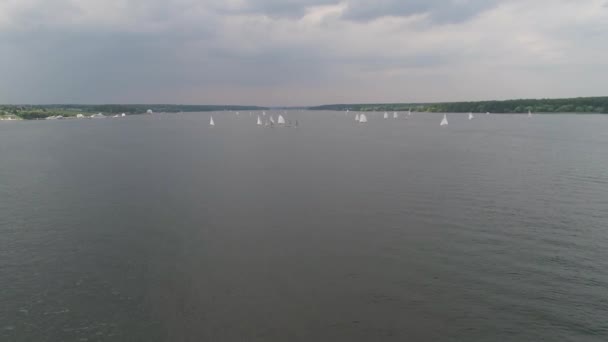 Segelboote auf der Wasseroberfläche — Stockvideo