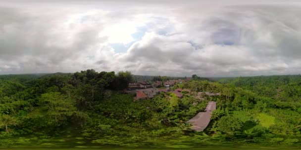 Тропический пейзаж с тропическими лесами Индонезии vr360 — стоковое видео