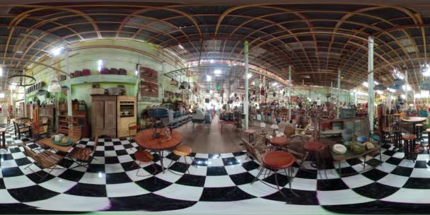 Антикварный магазин в Индонезии. vr360 — стоковое видео