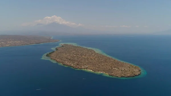 Aerial view beautiful beach on tropical island Menjangan. Bali,Indonesia. — Stock Photo, Image