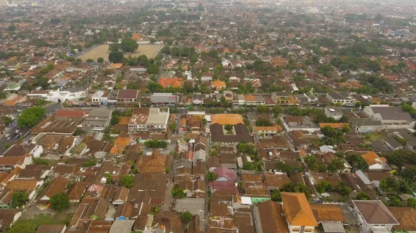 Paesaggio Urbano Yogyakarta Con Edifici Autostrada Tramonto Vista Aerea Capitale — Foto Stock