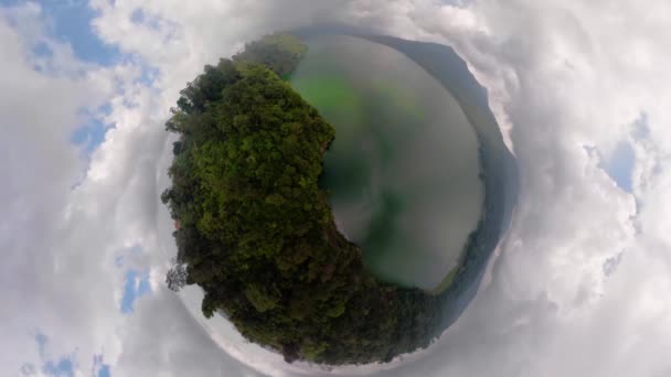Lake in the mountains Bali, Indonesia vr360 — стоковое видео