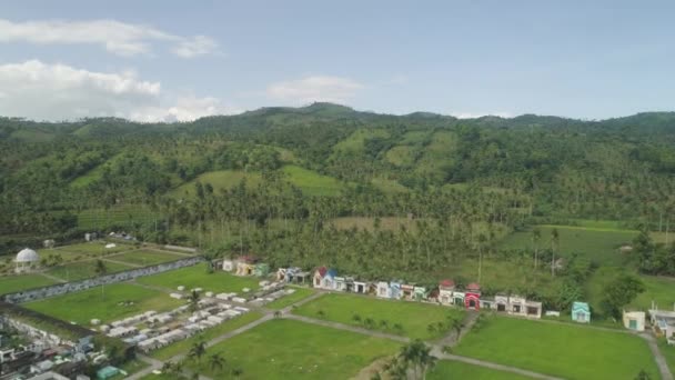 Palmeiras e terras agrícolas na província montanhosa — Vídeo de Stock