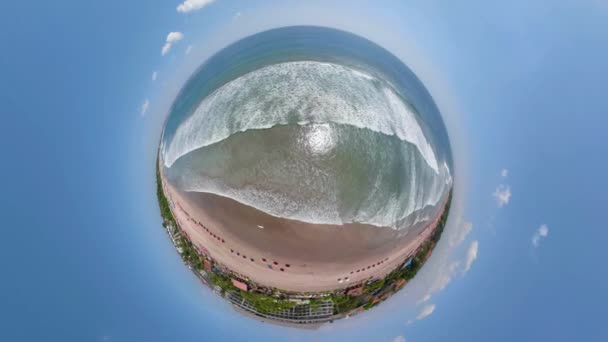 空中からの眺め美しいビーチ,バリ島,クタ. — ストック動画