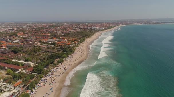 Vista aérea de la playa, Bali, Kuta. — Vídeos de Stock