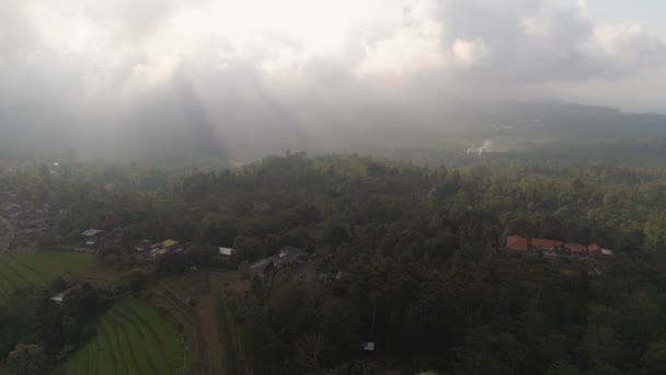 Zemědělská půda a vesnice Bali, Indonésie. — Stock video