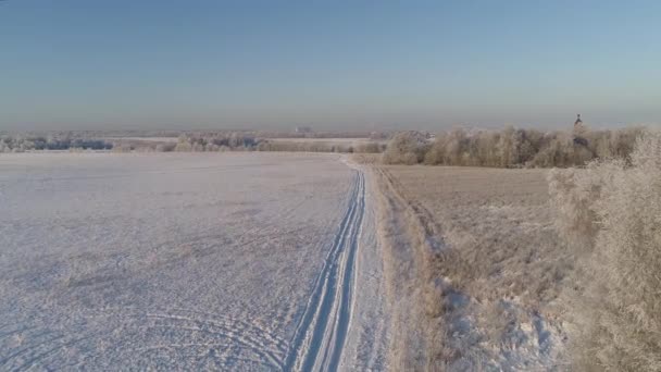 Kırsal kesimde kış manzarası — Stok video
