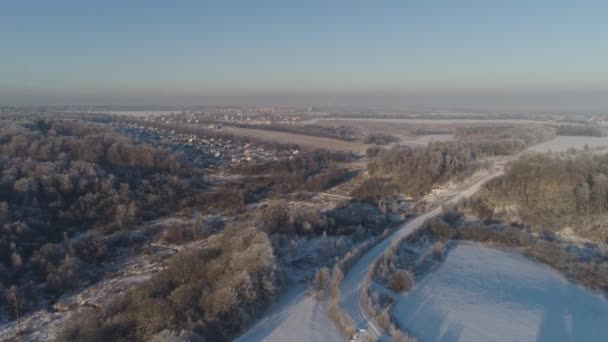 田舎の冬の風景 — ストック動画