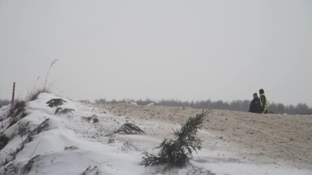 Skoter raser under vintersäsongen, Ryssland. Mästerskapet på snöskotrar 27 januari 2018 — Stockvideo