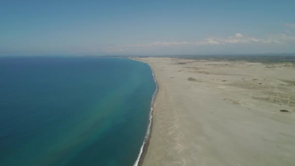 Aerial View Lonely Beach Paoay Sand Dune Philippines Luzon Sand — Stock Video