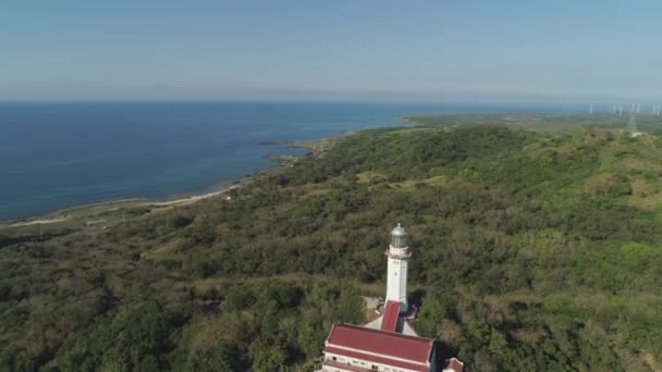 Cape Bojeador feneri. Filipinler, Luzon. — Stok video