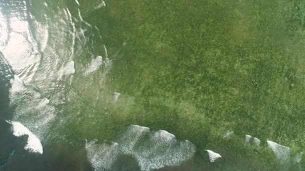 Luftaufnahme Tropischer Strand Mit Türkisfarbenem Wasser Blauer Lagune Anguib Philippinen — Stockvideo