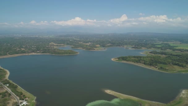Pohled na jezero Paoay, Filipíny. — Stock video