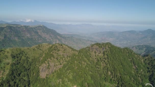 鸟山覆盖着森林 科迪勒拉地区 菲律宾吕宋县 有常绿植被的山坡 山地热带景观 — 图库视频影像