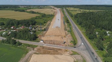 Otoyol inşaatı Hava Görünümü