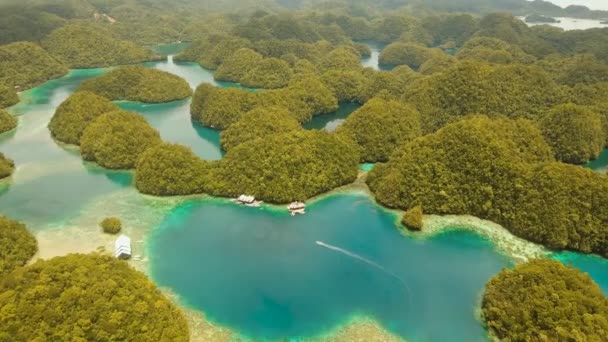 Seascape com lagoas e ilhas — Vídeo de Stock