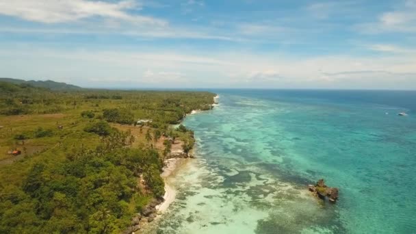 Spiaggia tropicale e mare turchese Filippine, Bohol — Video Stock