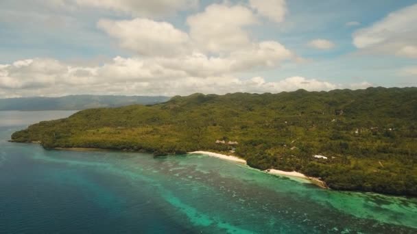 Seascape with coast of tropical island. — Stock Video