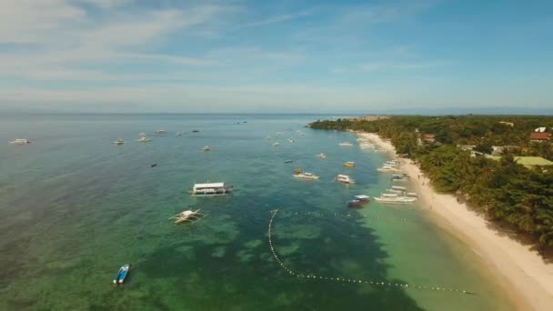 Gyönyörű homokos strand, Fülöp-szigetek — Stock videók