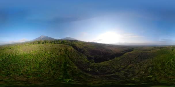 Farmfelder im Hochland, Indonesien. vr360 — Stockvideo