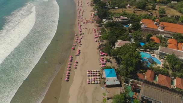 Praia vista aérea, Bali, Kuta. — Vídeo de Stock