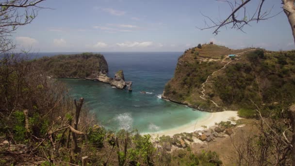 Tropisk vacker strand. Nusa Penida — Stockvideo