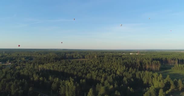 Balony na ogrzane powietrze na niebie — Wideo stockowe