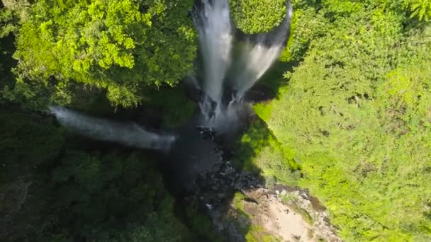 Piękny tropikalny wodospad Bali, Indonezja. — Wideo stockowe