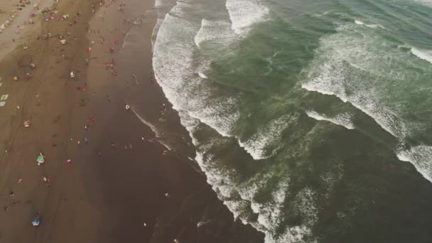 Okyanus kıyısındaki kumlu sahil Yogyakarta — Stok video