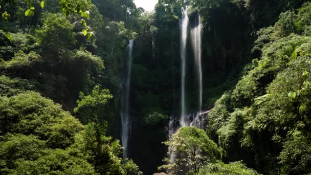 Prachtige tropische waterval Bali, Indonesië. — Stockvideo