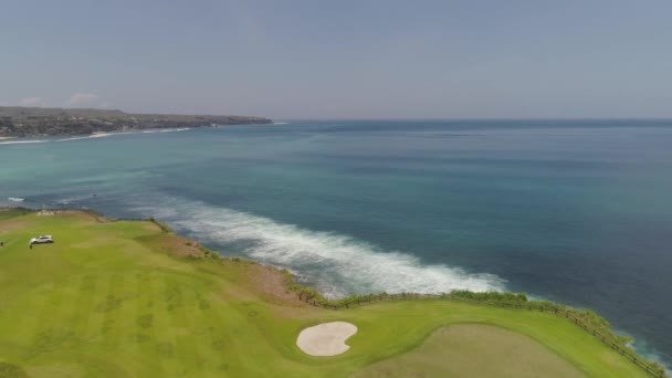 Golf course on coastline bali, indonesia — Stock Video