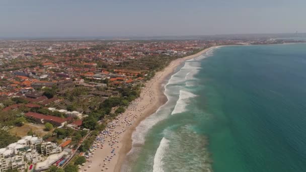 Vista aérea de la playa, Bali, Kuta. — Vídeo de stock