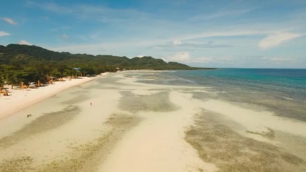 Playa tropical y mar turquesa Filipinas, Bohol — Vídeo de stock
