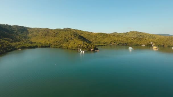 Seaplane na superfície da água do mar — Vídeo de Stock