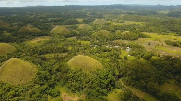 Paisaje con colinas verdes Bohol, Filipinas — Vídeo de stock