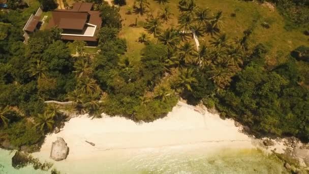 Tropical beach and turquoise sea Philippines, Bohol — стоковое видео