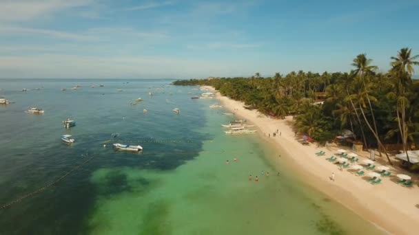 Krásná písečná pláž Filipíny — Stock video