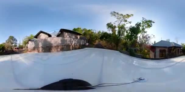 Vr360 Сільській Місцевості Індонезії Село Балійском Будинків Сільській Місцевості Шосе — стокове відео