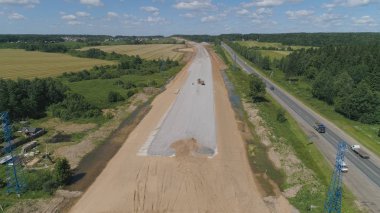 Otoyol inşaatı Hava Görünümü