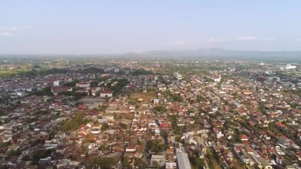 Vista Aerea Yogyakarta Con Edifici Case Tramonto Ambiente Urbano Asia — Video Stock
