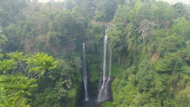 Belle cascade tropicale Bali, Indonésie. — Video