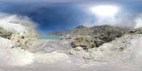 Paisaje de montaña con cráter lago vr360 — Foto de Stock