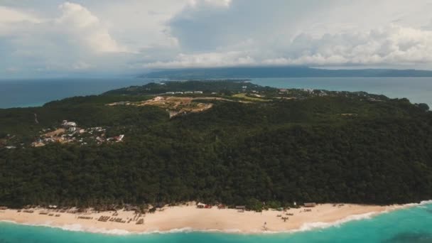 Letecký pohled na tropické tropický ostrov — Stock video